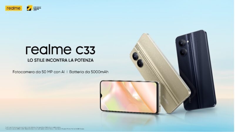 realme C33 è lo smartphone entry-level più elegante, ora arriva in Italia 