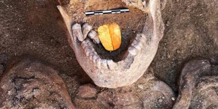 mummie sono state sepolte con una lingua patinata d’oro massiccio