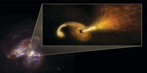 stella fatta a pezzi da un buco nero