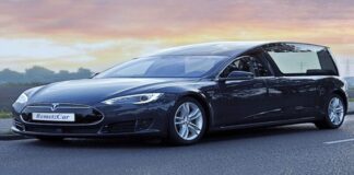 Tesla Model 3 come carro funebre