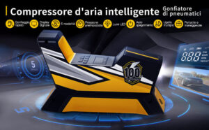 Compressore per auto versatile al 50% di sconto su Amazon per 20€