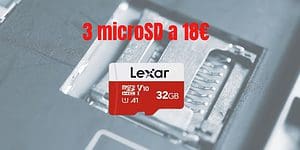 MicroSD Lexar da 32GB in offerta RIDICOLA, set da 3 PEZZI a 18€