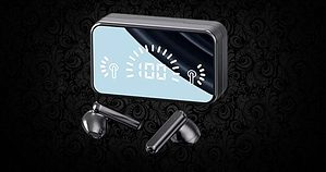 Cuffie wireless e custodia di ricarica con DISPLAY, coupon del 70% su Amazon