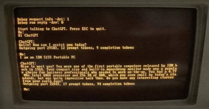 ChatGpt on IBM 1984