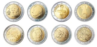 monete da due euro con errore di conio