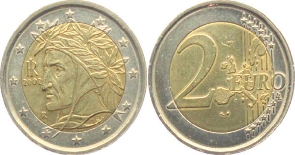 questi 2 euro con il volto di Dante