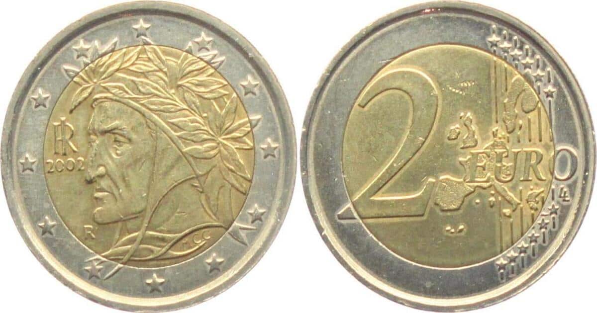 questi 2 euro con il volto di Dante