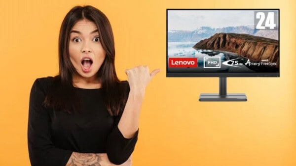 Monitor Lenovo da 24 pollici su Amazon in sconto, costa 99 euro
