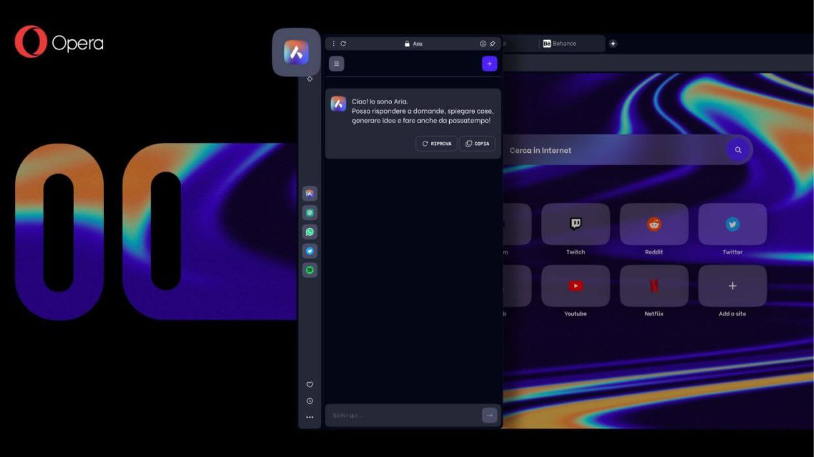 Opera One è ora disponibile, scaricate il primo browser con IA