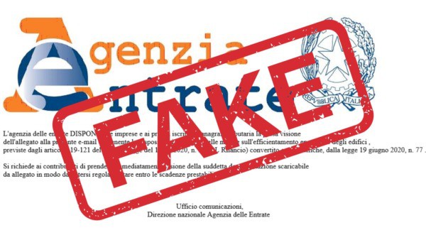 Truffa Agenzia delle Entrate