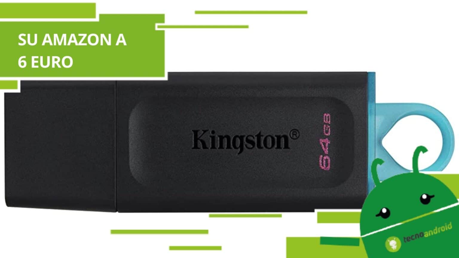 Amazon, mai vista una Chiavetta USB Kingston 64GB a soli 5,99 euro