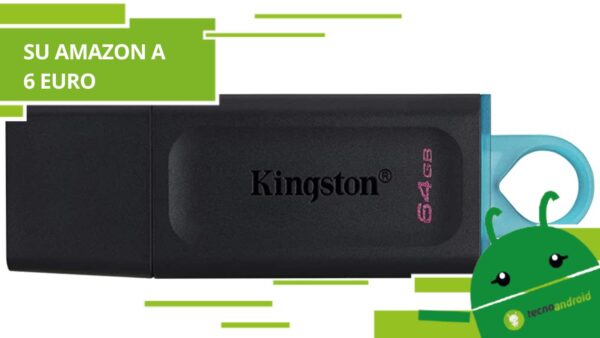 Amazon, mai vista una Chiavetta USB Kingston 64GB a soli 5,99 euro
