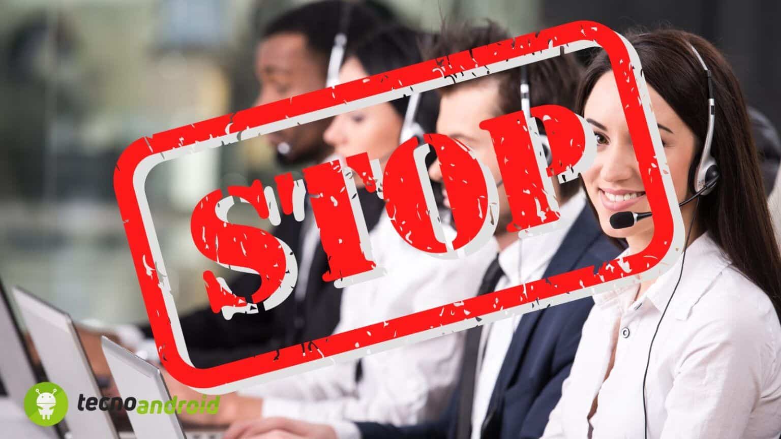 bloccare chiamate call center