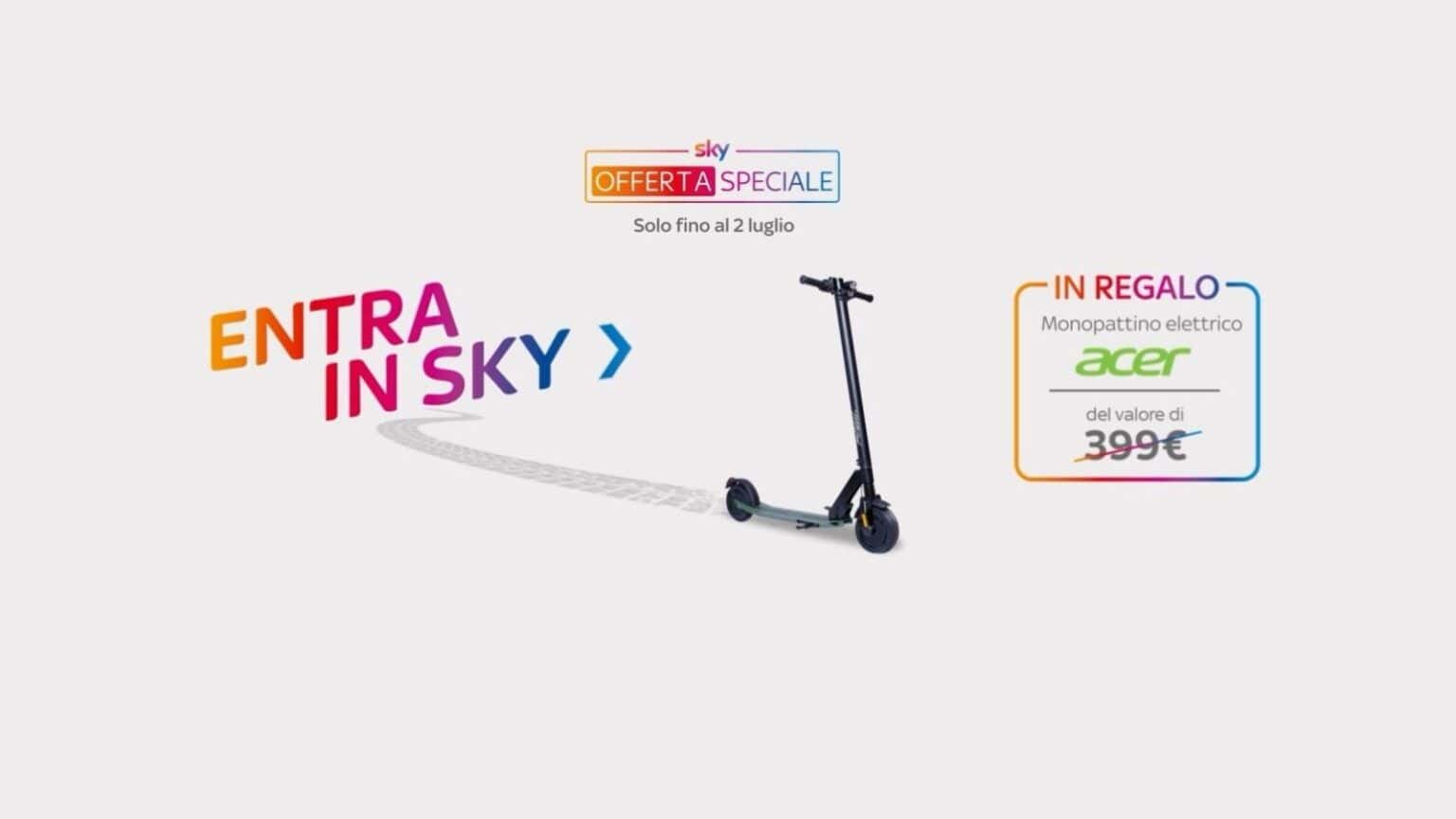 Sky regala un monopattino GRATIS con la nuova offerta