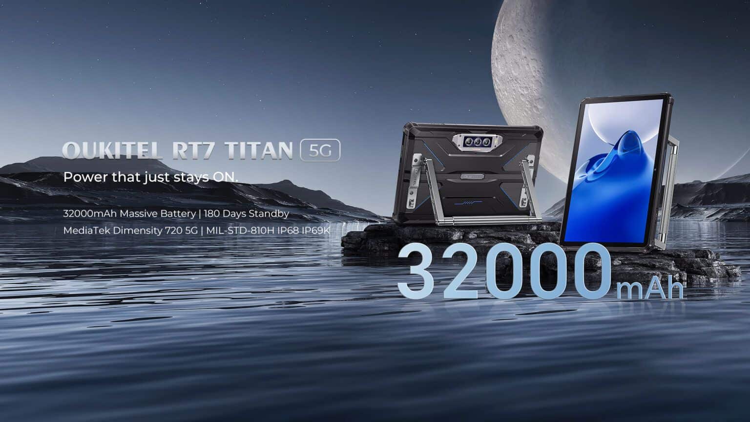 Oukitel RT7 Titan, ufficiale il primo tablet rugged 5G da 32000mAh