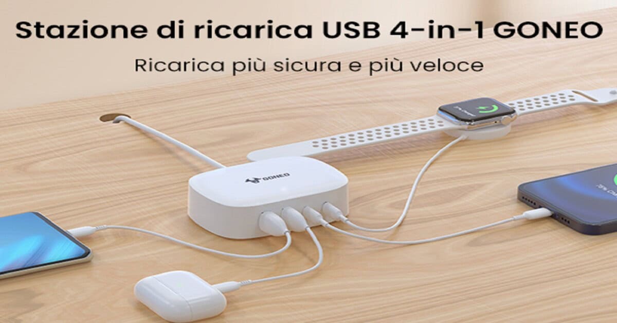 amazon GONEO Caricatore USB C 30W a 4 Porte