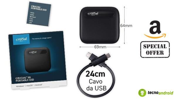 Amazon Crucial X6 offerta