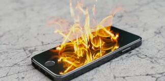 smartphone, esplosione, fuoco