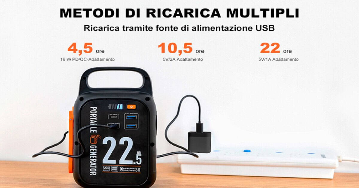 amazon CAPTOK Manovella Powerbank 22500 mAh
