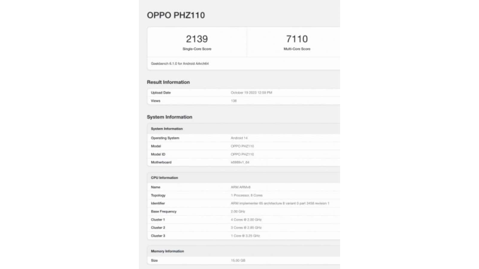 Oppo find x7 Geekbench 1
