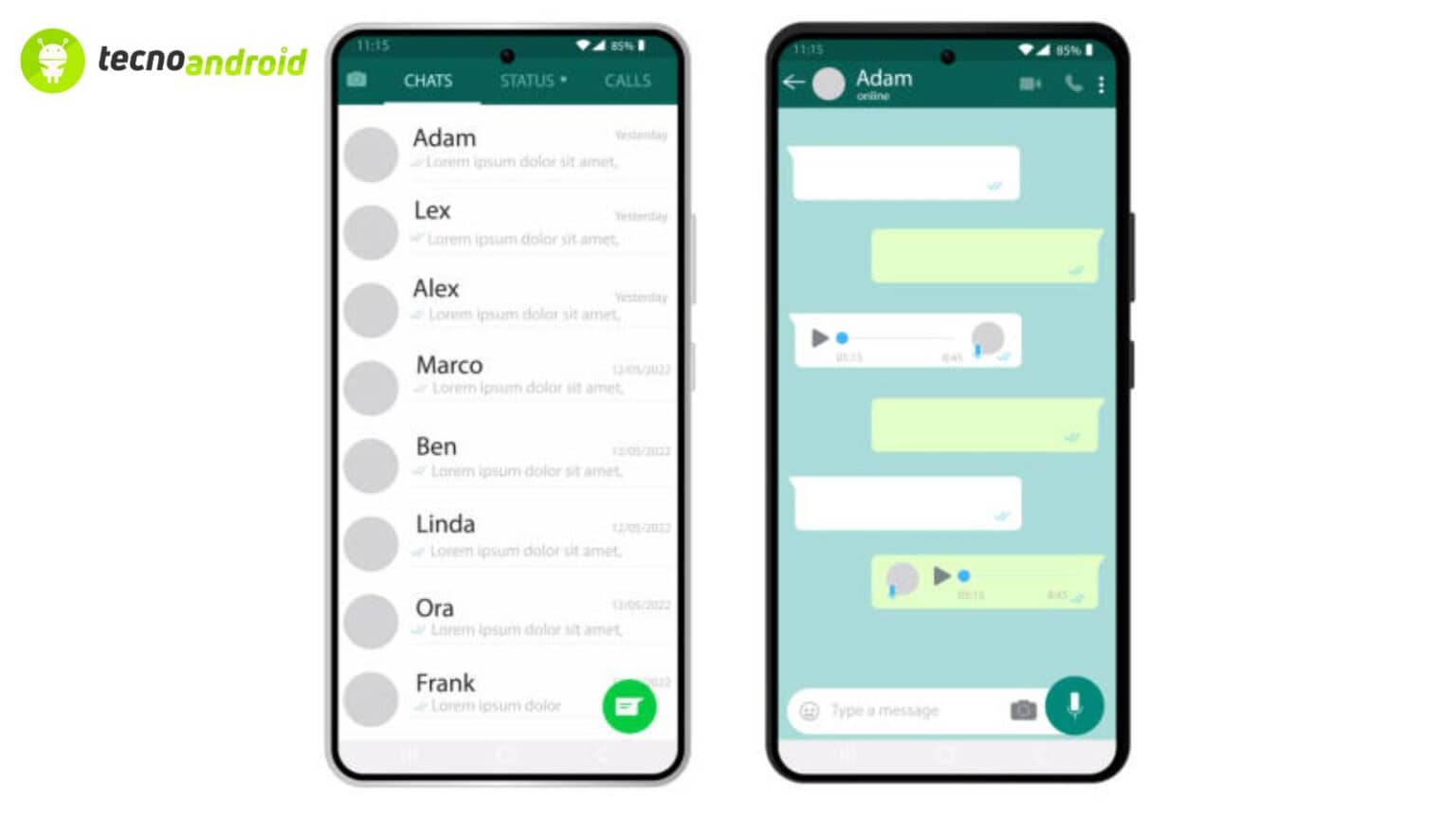 interfaccia android whatsapp