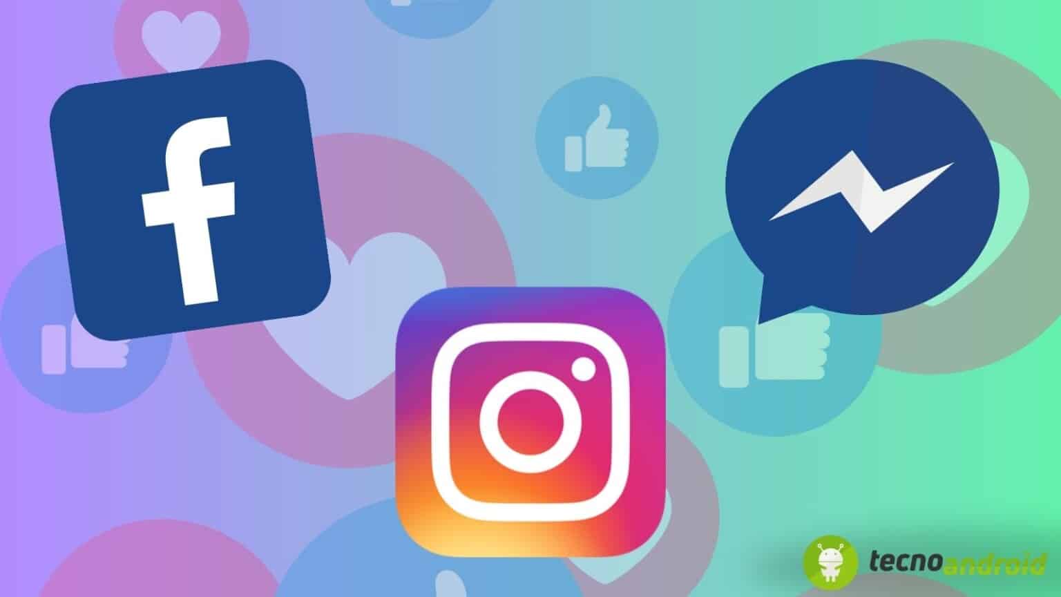 icone per Instagram, Facebook e Messenger per Adroid