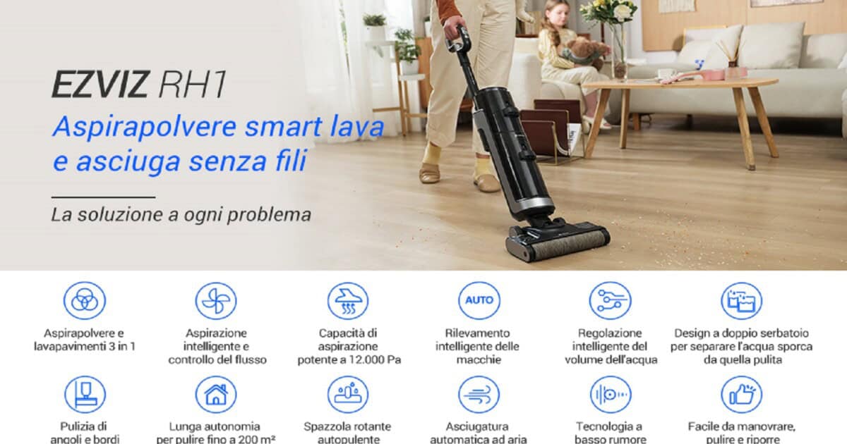 lavapavimenti EZVIZ RH1 Aspirapolvere e lavapavimenti 3 in 1