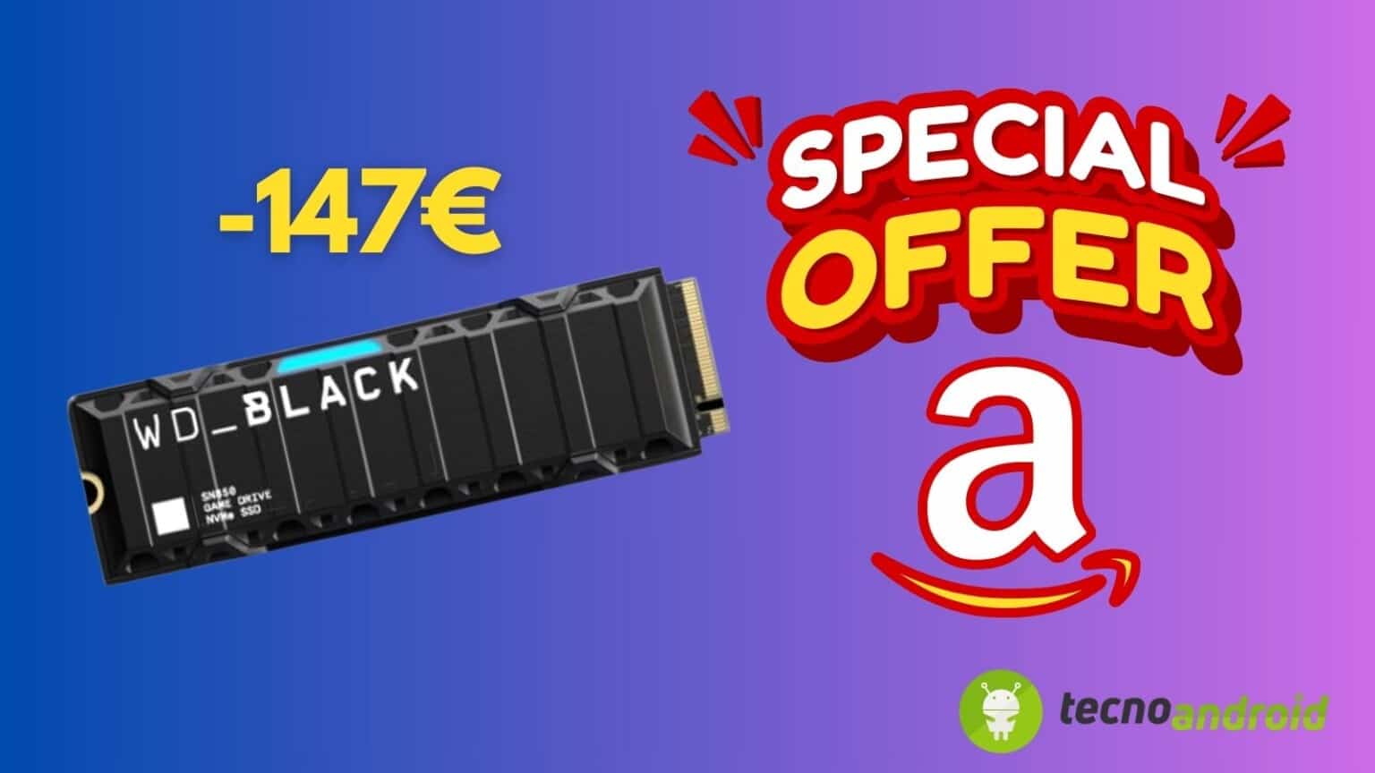 WD_BLACK SN850 2TB NVMe SSD amazon offerta sconto black friday