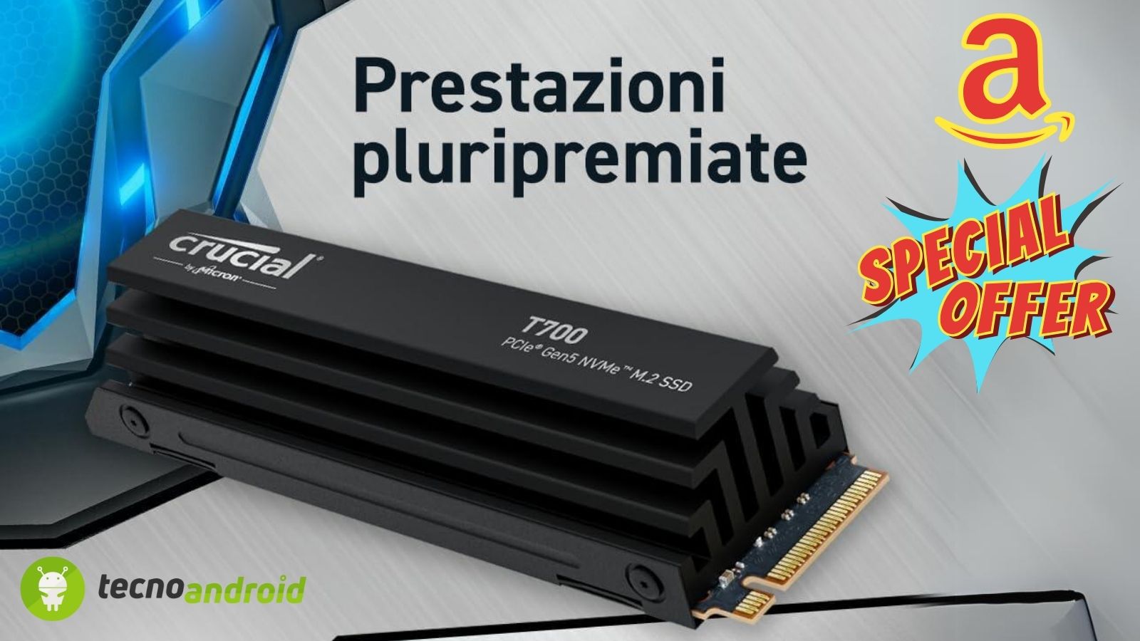 Crucial T700 1TB Gen5 NVMe M.2 SSD con Dissipatore in promozione-offerta su amazon