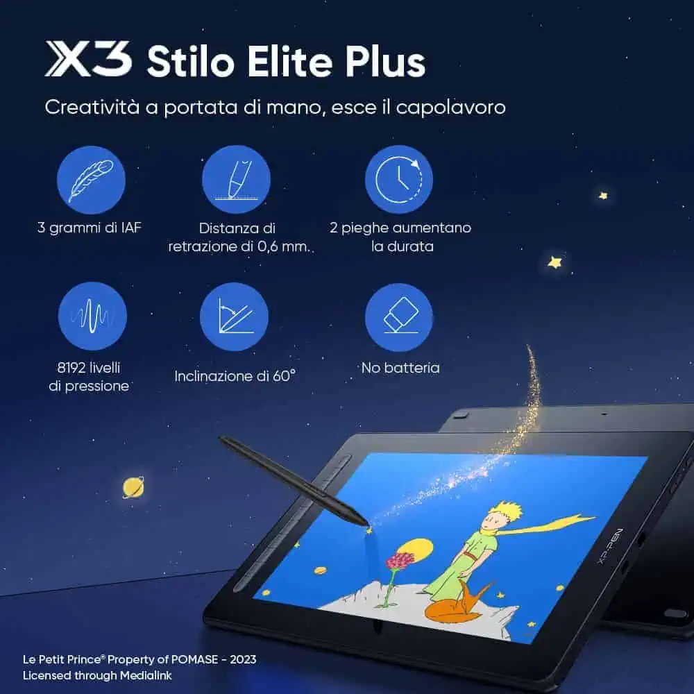 XPPen lancia Artist 12/16 (2nd Gen) in edizione speciale "Il Piccolo Principe"