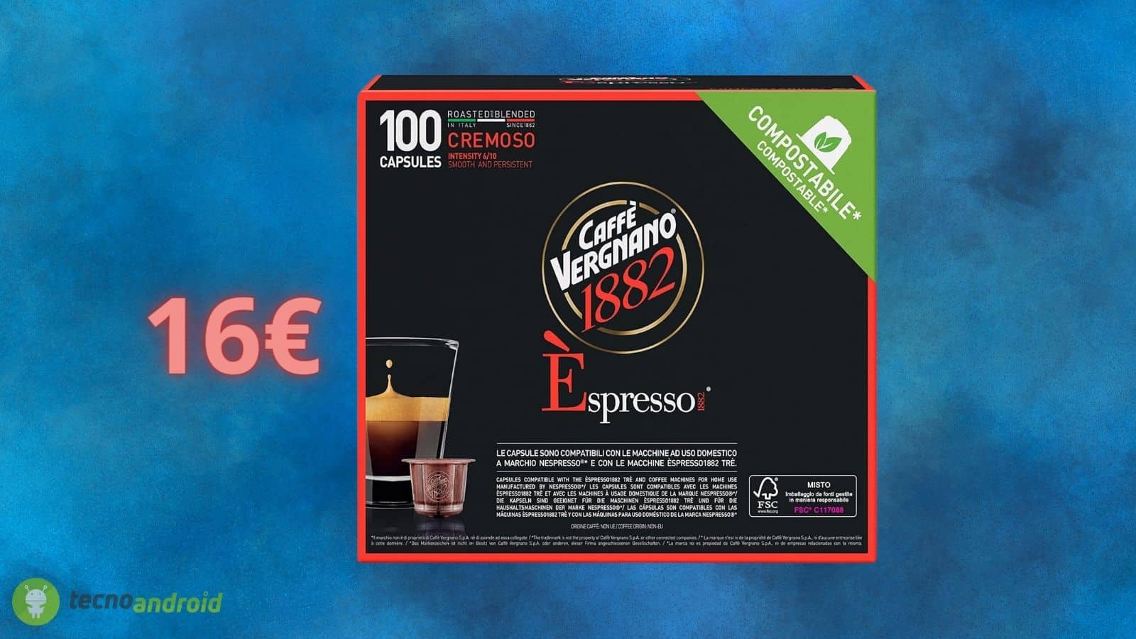 Capsule NESPRESSO di Caffè Vergnano in OFFERTA su Amazon (48