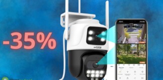 Telecamera 2K da esterno con luce LED e doppio sensore a 40€ su Amazon (-35%)