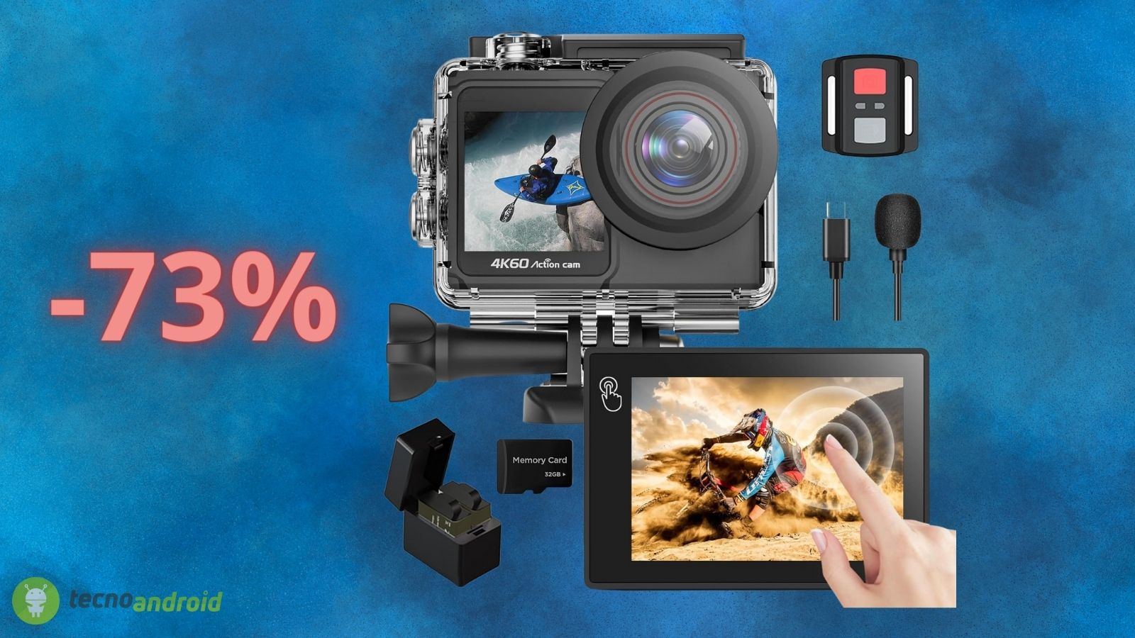 Action Cam 4K con il 73% di sconto e microSD in REGALO