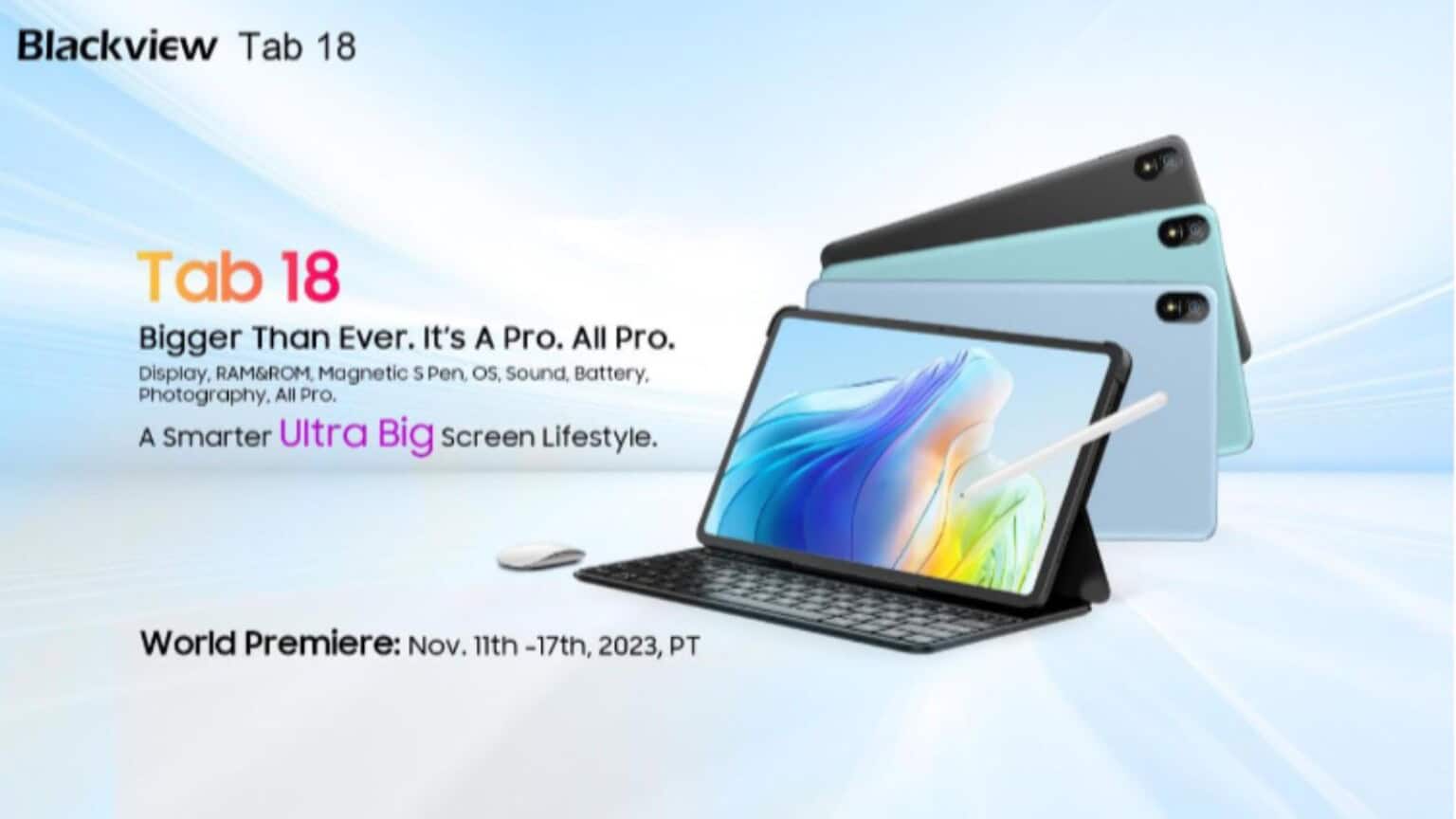 Blackview Tab 18: tablet da 12 pollici a 2.4K e fino a 24GB di RAM