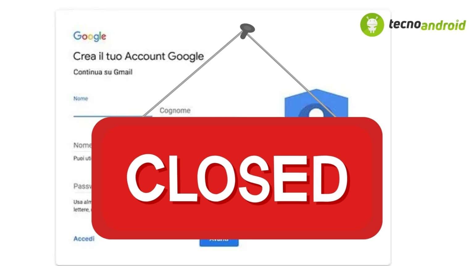 google chiusura account