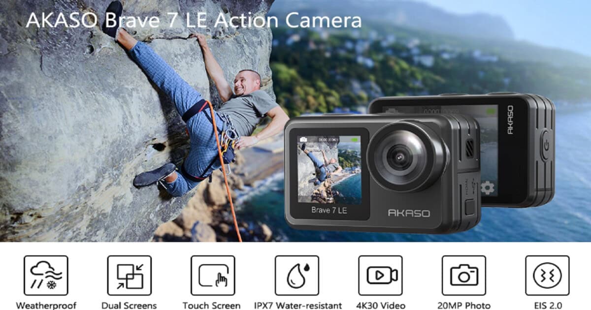 action cam AKASO Brave 7 LE Action Cam 4K 30FPS 20MP WiFi