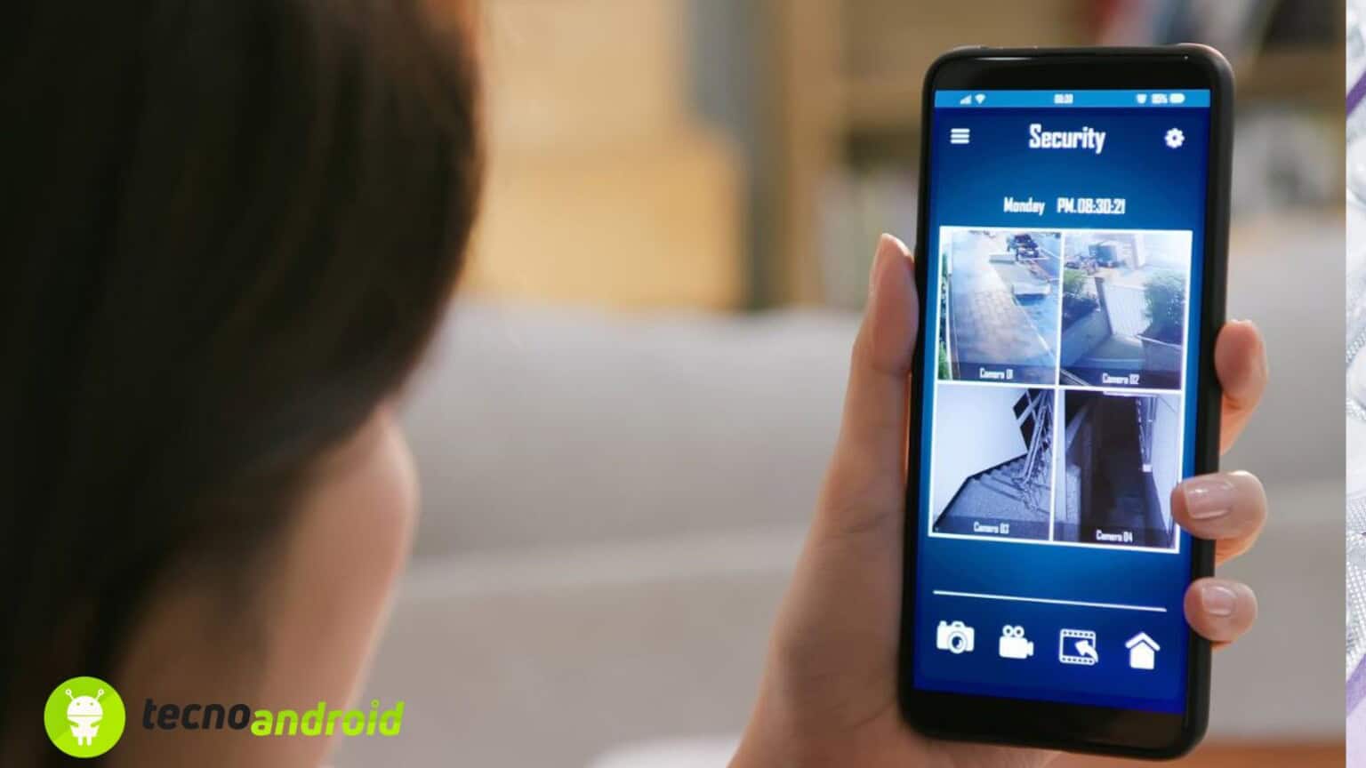 smartphone telecamera di sicurezza