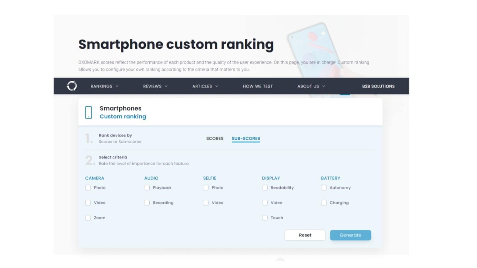 DXOMARK, custom, ranking,