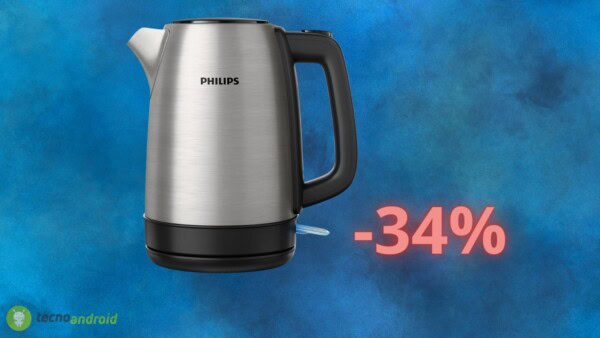 Bollitore elettrico PHILIPS: prezzo crollato su Amazon (-34%)
