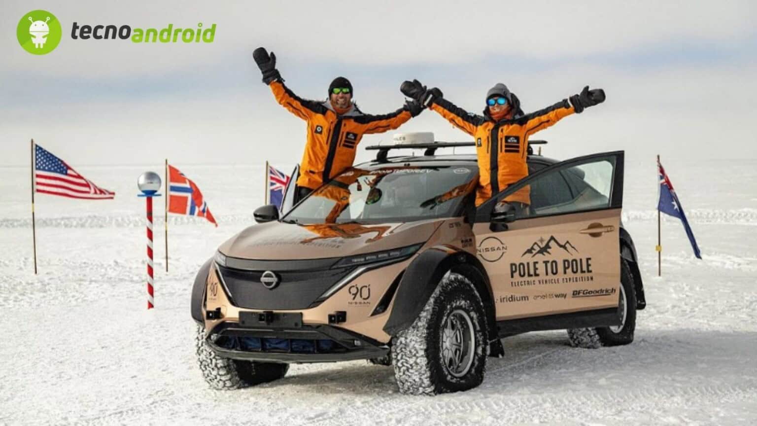 auto elettrica Nissan conquista polo nord e polo sud