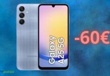 Samsung Galaxy A25 5G: offerta con 60€ di sconto e PREZZO SHOCK