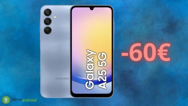 Samsung Galaxy A25 5G: offerta con 60€ di sconto e PREZZO SHOCK