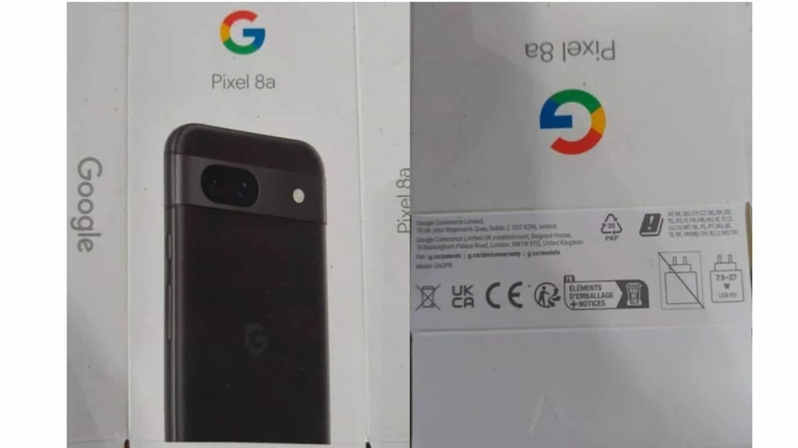 Google Pixel 8a - dettaglio Google Pixel 8a confezione di vendita 1