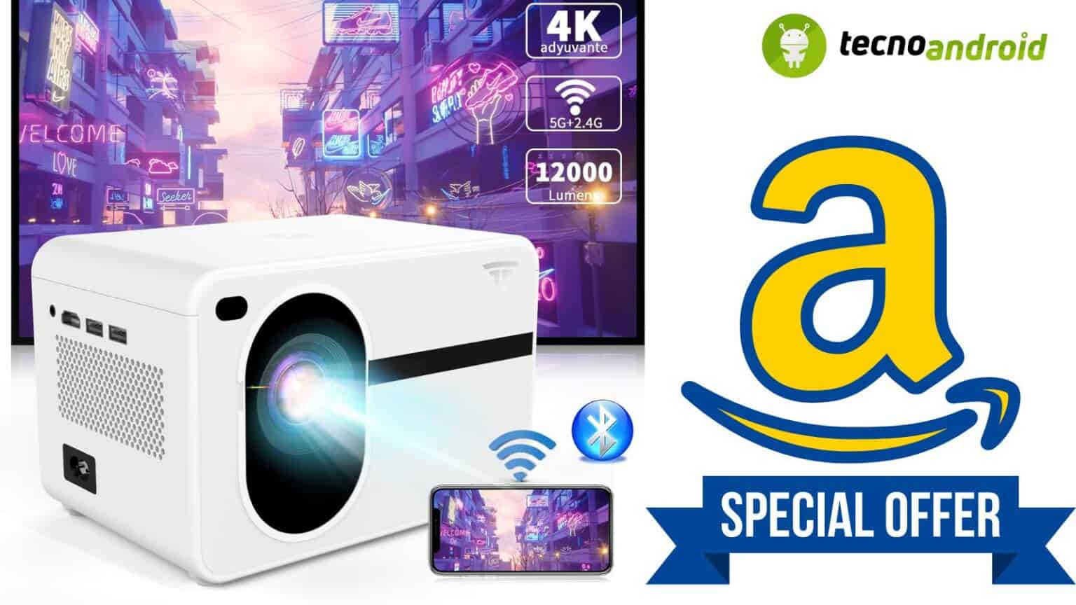 Amazon FOLLLE: Mini proiettore con WiFi AL 72% DI SCONTO
