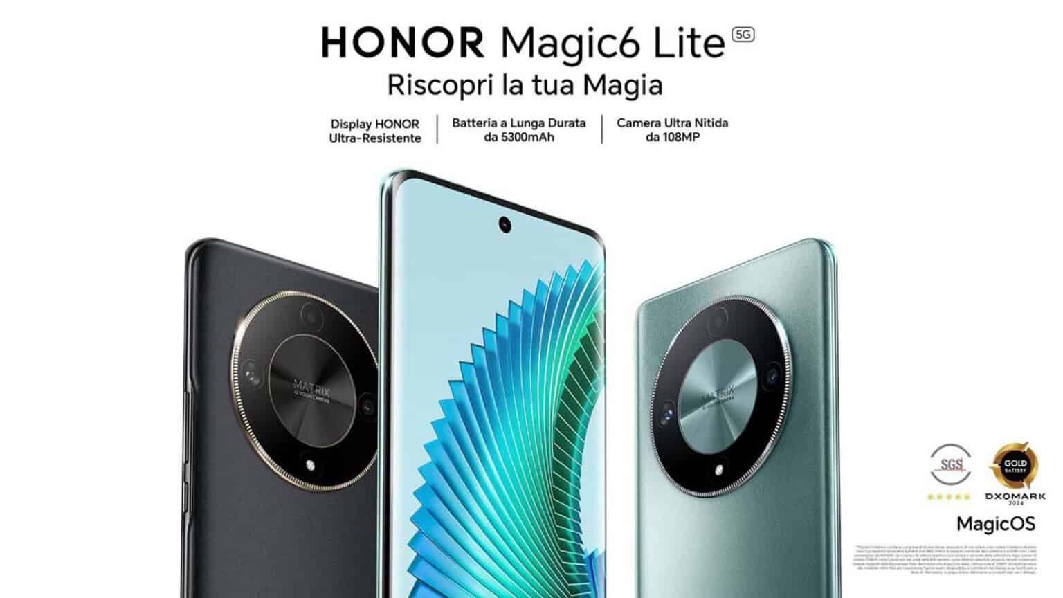 HONOR Magic6 è un elogio all'estetica raffinata, fornendo una sintesi perfetta tra funzionalità avanzate e uno stile che si fa notare.