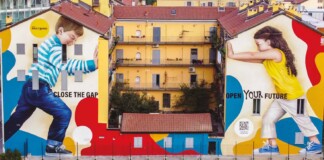 Il significato dietro il murales di Fastweb realizzato da Rosk, un messaggio di pace e inclusione