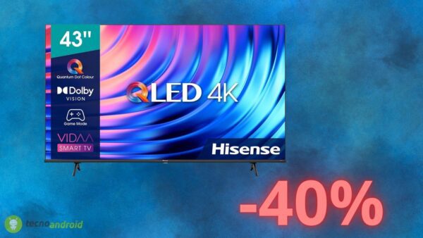 Smart TV HISENSE: sconto del 40% disponibile su AMAZON