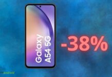 Samsung Galaxy A54: sconto folle del 38% disponibile su AMAZON
