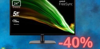 Acer, il monitor da 24 pollici ha un prezzo IMPERDIBILE (-40%)