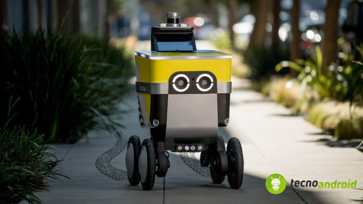 Robot per consegne ammacca auto e fugge via "a ruote levate"